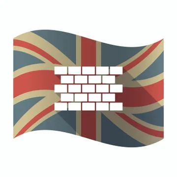 Isolated UK flag with  a brick wall Stock Illustration
