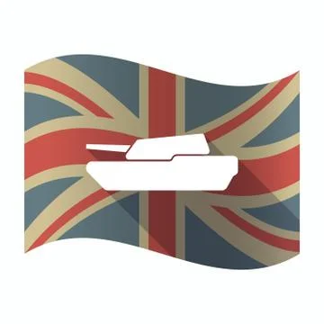Isolated UK flag with  a combat tank Stock Illustration
