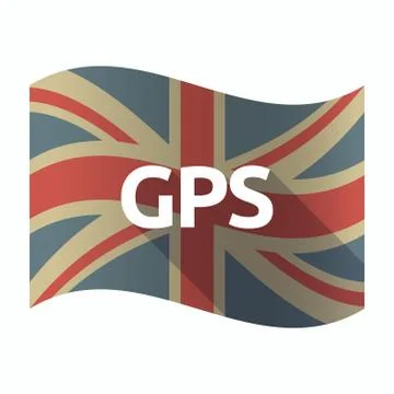Isolated UK flag with  the Global Positioning System acronym GPS Stock Illustration