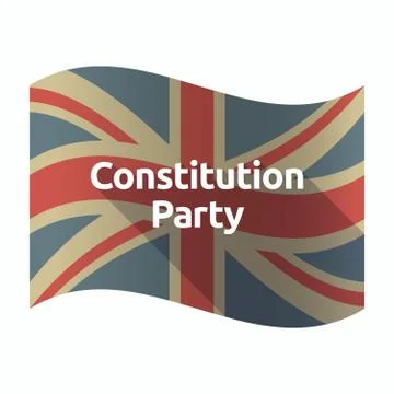 Isolated UK flag with  the text Constitution Party Stock Illustration