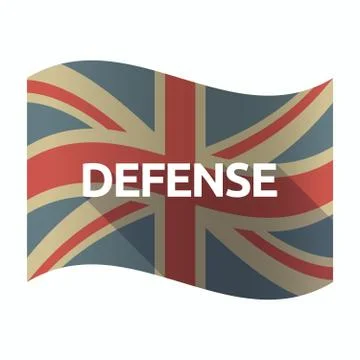 Isolated UK flag with  the text DEFENSE Stock Illustration
