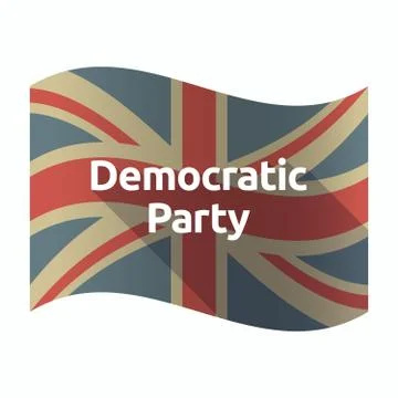 Isolated UK flag with  the text Democratic  Party Stock Illustration