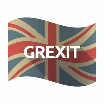 Isolated UK flag with  the text GREXIT Stock Illustration