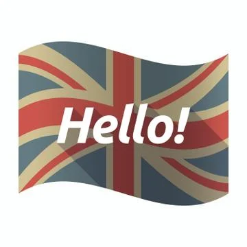Isolated UK flag with  the text Hello! Stock Illustration