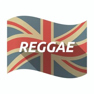 Isolated UK flag with    the text REGGAE Stock Illustration
