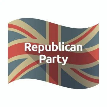 Isolated UK flag with  the text  Republican  Party Stock Illustration