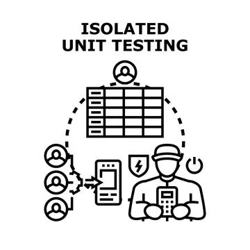 Isolated unit testing concept with software developer 库存插图