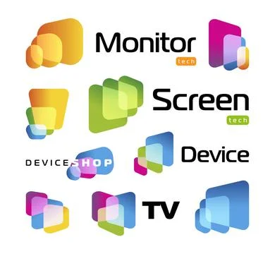 Isolated unusual rectangles with rounded corners intersecting each other.Digital Stock Illustration