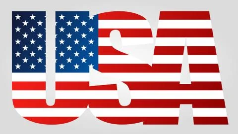Isolated USA flag text icon - vector graphics Illustrazione stock