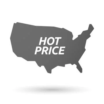 Isolated USA map icon with    the text HOT PRICE Stock Illustration