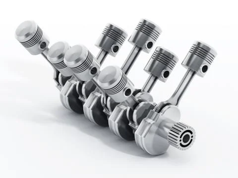 Isolated V6 engine Stock Illustration