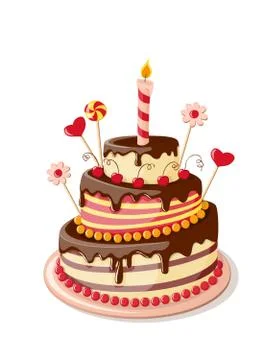Isolated valentine`s cake Stock Illustration