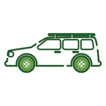 Isolated van icon Colored otuline Vector Stock Illustration