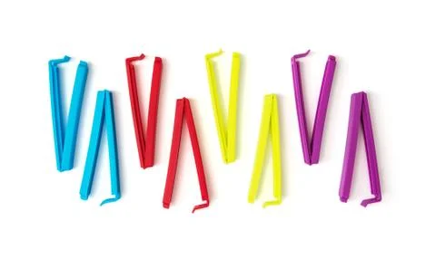 Isolated various bag clips Stock Photos