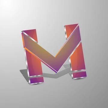 Isolated vector 3d logo letters m.Concept design Stock Illustration