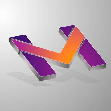 Isolated vector 3d logo letters m.Concept design Stock Illustration