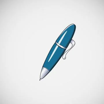 Isolated vector ballpoint pen on light background Stock Illustration
