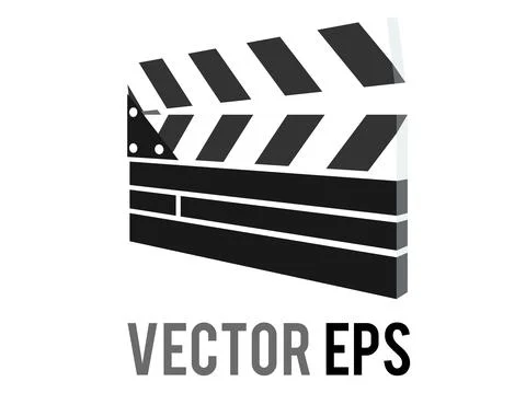 Isolated vector black film maker clapped board icon Stock Illustration