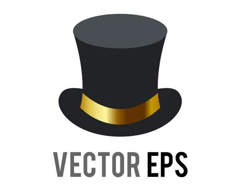 Isolated vector black top gentleman retro elegant hat icon Illustrazione stock