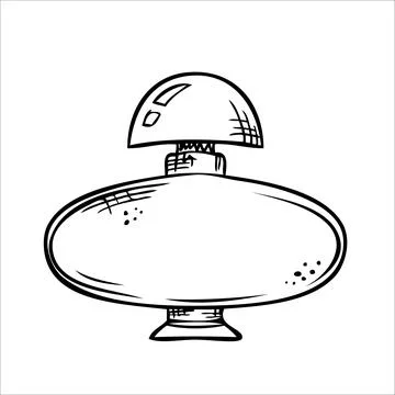 Isolated vector bottle. Line art empty transparent glass vial, bottle, jar. Illustrazione stock