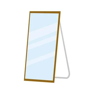 Isolated vector cartoon design with floor mirror stand. Stock Illustration