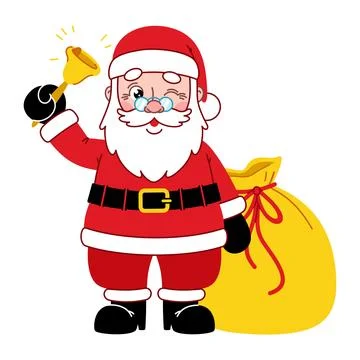 Isolated vector cartoon flat Santa Claus Stock Illustration