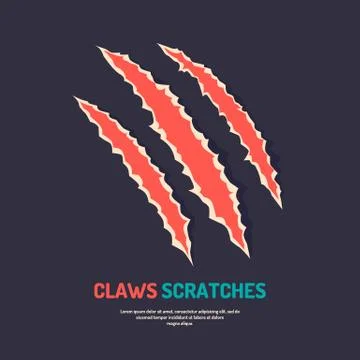 Isolated vector claws scratches. Stock Illustration
