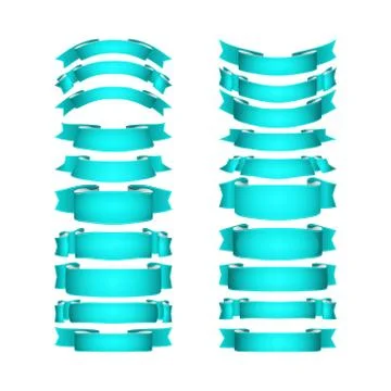 Isolated vector colored satin ribbons set Stock Illustration