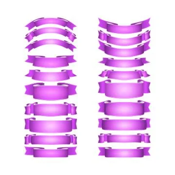 Isolated vector colored satin ribbons set Stock Illustration