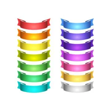 Isolated vector colored satin ribbons set Illustrazione stock