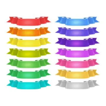 Isolated vector colored satin ribbons set Stock Illustration