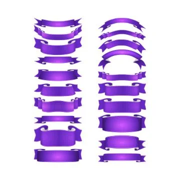 Isolated vector colored satin ribbons set Stock Illustration