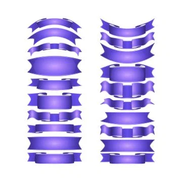 Isolated vector colored satin ribbons set Stock Illustration