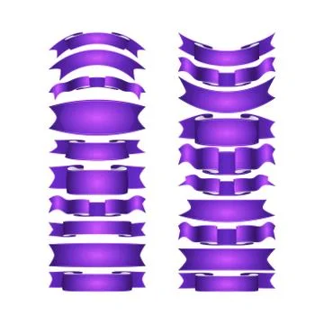 Isolated vector colored satin ribbons set Stock Illustration