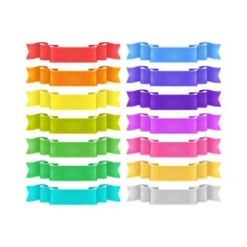 Isolated vector colored satin ribbons set Stock Illustration