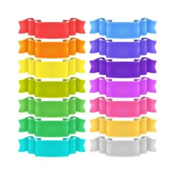 Isolated vector colored satin ribbons set Stock Illustration