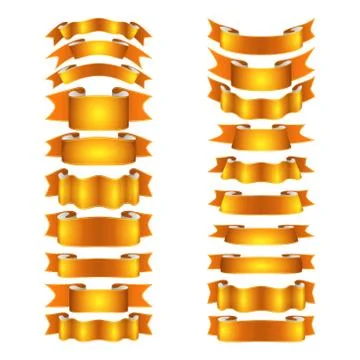 Isolated vector colored satin ribbons set Stock Illustration