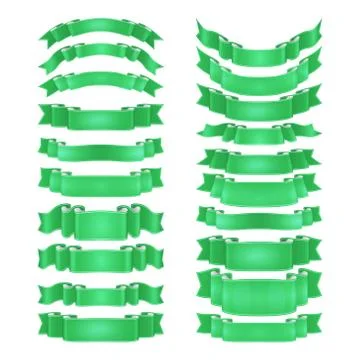 Isolated vector colored satin ribbons set Stock Illustration