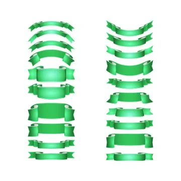 Isolated vector colored satin ribbons set Stock Illustration