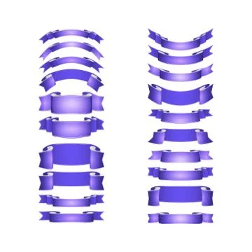 Isolated vector colored satin ribbons set Stock Illustration