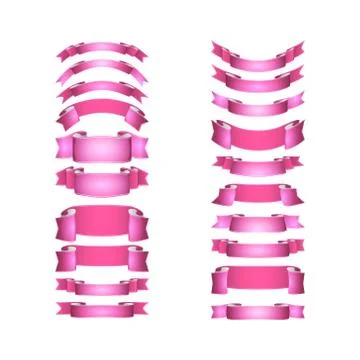 Isolated vector colored satin ribbons set Stock-Illustration