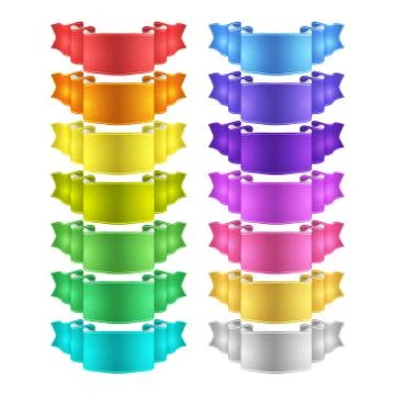 Isolated vector colored satin ribbons set Stock Illustration