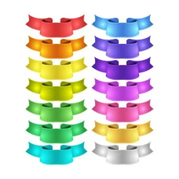 Isolated vector colored satin ribbons set Stock Illustration