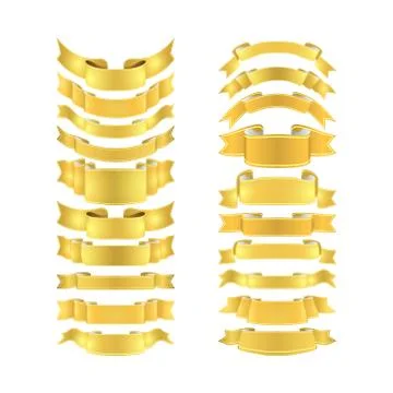 Isolated vector colored satin ribbons set Illustrazione stock