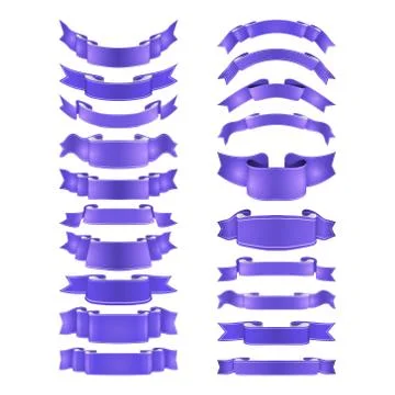 Isolated vector colored satin ribbons set Stock Illustration