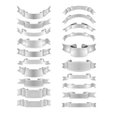 Isolated vector colored satin ribbons set Stock Illustration