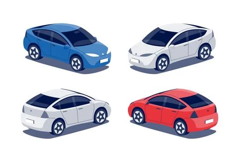 Isolated vector crossover 5-door passenger car on white background Stock Illustration