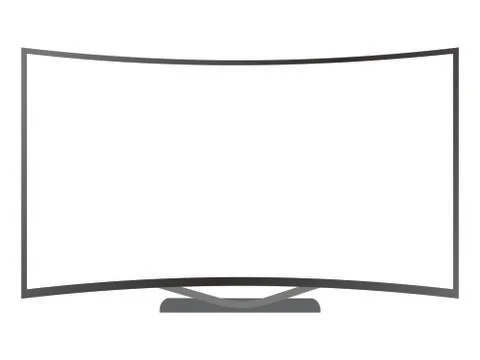 Isolated vector dark grey curved borderless television Stock Illustration