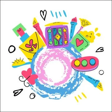 Isolated Vector Doodle banner makeup and fashion. Stock Illustration
