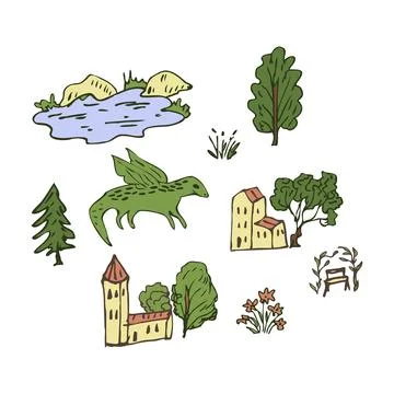 Isolated vector elements Illustrazione stock